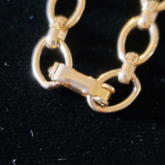 Vintage Textured Saucer Fall Rhinestone "V" Necklace Bolo Style 16 Inch 1970's - Picture 11 of 11